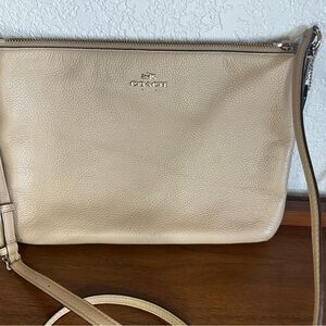 Coach Beige Leather Crossbody Bag